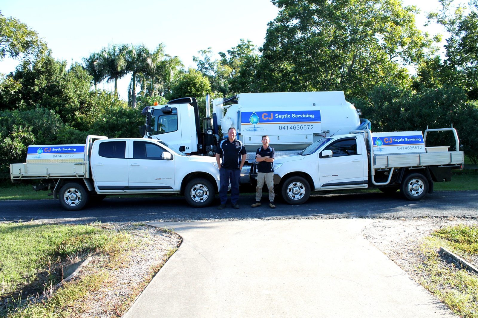 CJ Septic Servicing on site